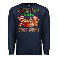 Navy christmas calories dont count with  christmas tree cake and cookies ad Premium Sweatshirt - AdoDesignShop