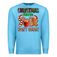 Ocean Blue christmas calories dont count with  christmas tree cake and cookies ad Premium Sweatshirt - AdoDesignShop