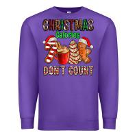 Purple christmas calories dont count with  christmas tree cake and cookies ad Premium Sweatshirt - AdoDesignShop