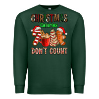 Sports Green christmas calories dont count with  christmas tree cake and cookies ad Premium Sweatshirt - AdoDesignShop
