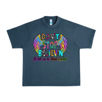 Midnight Navy don't stop believin' hold on to that feelin' Urban Heavy Tee - RanaPortraitStore