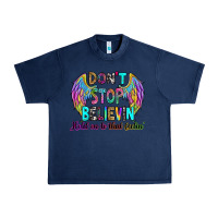 Navy don't stop believin' hold on to that feelin' Urban Heavy Tee - RanaPortraitStore