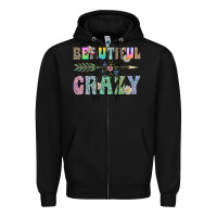 Black beautiful crazy Zipper Hoodie - CowhideDigitalArt