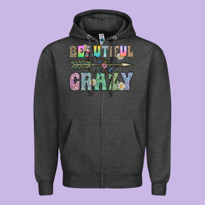 Beautiful Crazy Zipper Hoodie Designed By Cowhidedigitalart