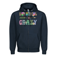 Navy beautiful crazy Zipper Hoodie - CowhideDigitalArt
