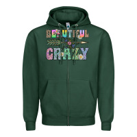 Sports Green beautiful crazy Zipper Hoodie - CowhideDigitalArt