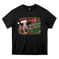 Black merry christmas cow Heavy Core Tee - CowhideDigitalArt