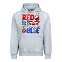 Heather Grey red wine and blue Urban Hoodie - MaliasSmallBusiness