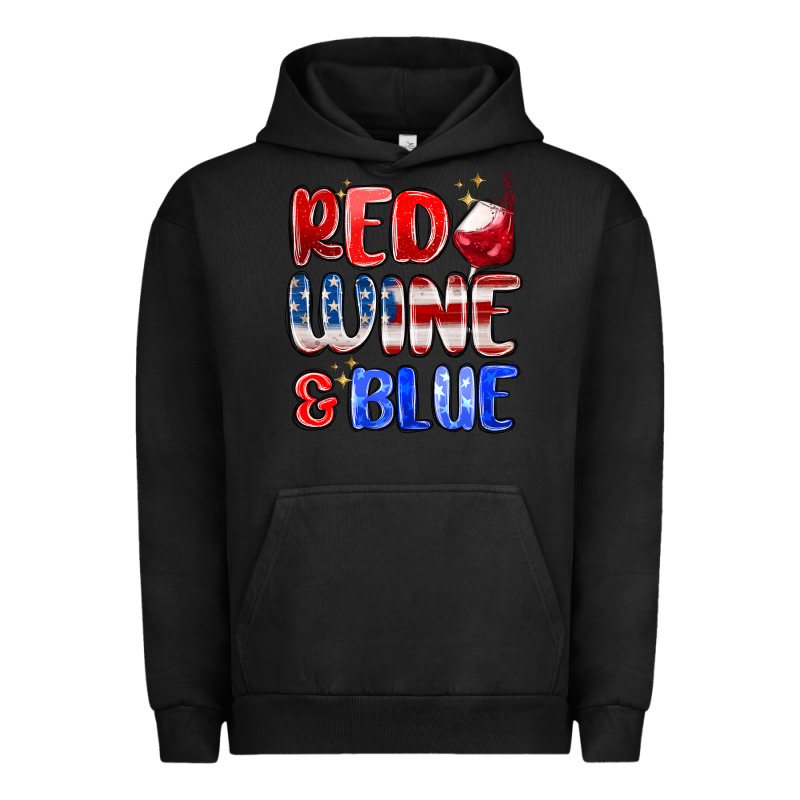 Red Wine And Blue Urban Hoodie by MaliasSmallBusiness | Teevron