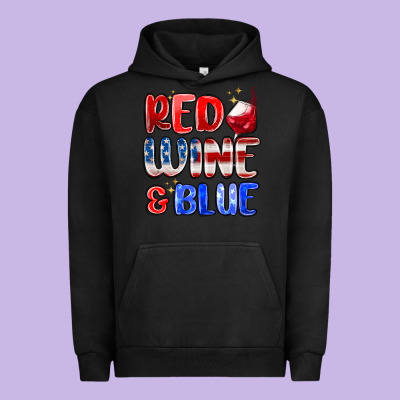 Red Wine And Blue Urban Hoodie Designed By Maliassmallbusiness