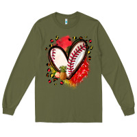 Army Green fruits and baseball heart Long Sleeve Tee - Zillion Design Studio