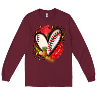 Burgundy fruits and baseball heart Long Sleeve Tee - Zillion Design Studio