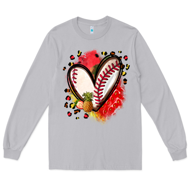 Fruits And Baseball Heart Long Sleeve Tee by Zillion Design Studio | Teevron