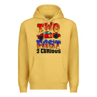 Antique Gold two fast two curious boys birthday racing car Premium Hoodie - MaliasSmallBusiness