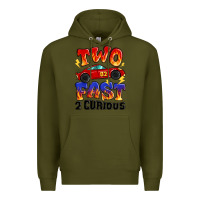 Army Green two fast two curious boys birthday racing car Premium Hoodie - MaliasSmallBusiness