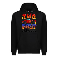 Black two fast two curious boys birthday racing car Premium Hoodie - MaliasSmallBusiness