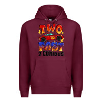 Burgundy two fast two curious boys birthday racing car Premium Hoodie - MaliasSmallBusiness