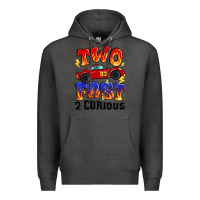 Charcoal Heather two fast two curious boys birthday racing car Premium Hoodie - MaliasSmallBusiness