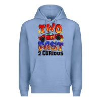Colony Blue two fast two curious boys birthday racing car Premium Hoodie - MaliasSmallBusiness
