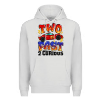 Dove Grey two fast two curious boys birthday racing car Premium Hoodie - MaliasSmallBusiness