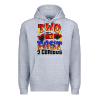 Heather Grey two fast two curious boys birthday racing car Premium Hoodie - MaliasSmallBusiness