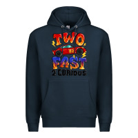 Navy two fast two curious boys birthday racing car Premium Hoodie - MaliasSmallBusiness
