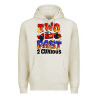 Oatmeal Heather two fast two curious boys birthday racing car Premium Hoodie - MaliasSmallBusiness