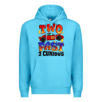 Ocean Blue two fast two curious boys birthday racing car Premium Hoodie - MaliasSmallBusiness