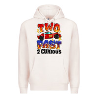 Pale Pink two fast two curious boys birthday racing car Premium Hoodie - MaliasSmallBusiness