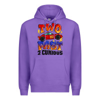 Purple two fast two curious boys birthday racing car Premium Hoodie - MaliasSmallBusiness
