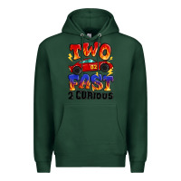 Sports Green two fast two curious boys birthday racing car Premium Hoodie - MaliasSmallBusiness