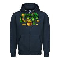 Navy feeling lucky Zipper Hoodie - FaDigitalArtStudio
