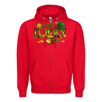 Red feeling lucky Zipper Hoodie - FaDigitalArtStudio