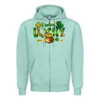 Seafoam feeling lucky Zipper Hoodie - FaDigitalArtStudio