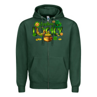 Sports Green feeling lucky Zipper Hoodie - FaDigitalArtStudio