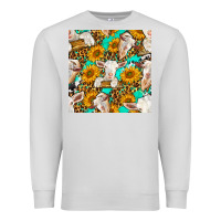 Dove Grey sunflowers and goat western seamless pattern Premium Sweatshirt - BundleAndBundleShop