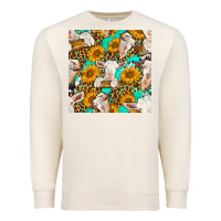 Sandshell sunflowers and goat western seamless pattern Premium Sweatshirt - BundleAndBundleShop