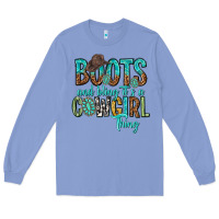 Colony Blue boots and bling its a cowgirl thing Long Sleeve Tee - texasbilliewilder
