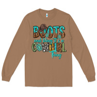 Toasted Coconut boots and bling its a cowgirl thing Long Sleeve Tee - texasbilliewilder