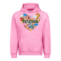 Fuchsia Pink teacher heart Urban Hoodie - NancyCooperArtShop