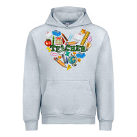 Heather Grey teacher heart Urban Hoodie - NancyCooperArtShop