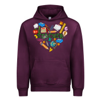 Mauve Wine teacher heart Urban Hoodie - NancyCooperArtShop