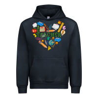 Navy teacher heart Urban Hoodie - NancyCooperArtShop