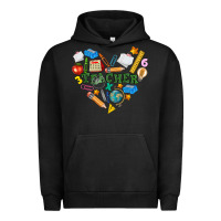 Pigment Black teacher heart Urban Hoodie - NancyCooperArtShop