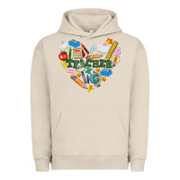 Pigment French Oak teacher heart Urban Hoodie - NancyCooperArtShop