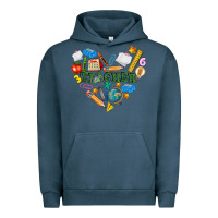 Pigment Midnight Navy teacher heart Urban Hoodie - NancyCooperArtShop