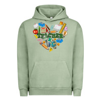 Pigment Oil Green teacher heart Urban Hoodie - NancyCooperArtShop