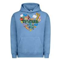 Pigment Pebble Blue teacher heart Urban Hoodie - NancyCooperArtShop