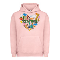 Pigment Salmon teacher heart Urban Hoodie - NancyCooperArtShop