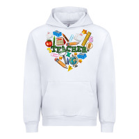 White teacher heart Urban Hoodie - NancyCooperArtShop